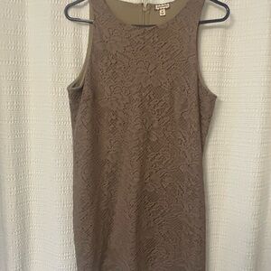 Eyeshadow Taupe Lace Sheath Mini Dress